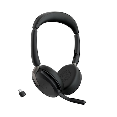 Jabra Evolve2 65 Flex Wireless Stereo Headset  Bluetooth NoiseCancelling ClearVoice Technology  Hybrid ANC  Works with All Leading UC Platforms Such As Zoom  Google Meet  Black