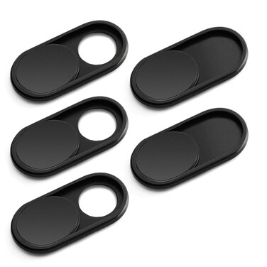 CloudValley Webcam Cover 5 Pack 06mmThin Metal Web Camera Cover Sticker for MacBook Pro Laptop Mac PC iPad Pro iPhone Privacy Slide Cover Black