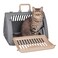 SPORT PET SportPet Designs Foldable Travel Cat Carrier  Front Door Plastic Collapsible Carrier Gray and Tan Medium Pack of 1