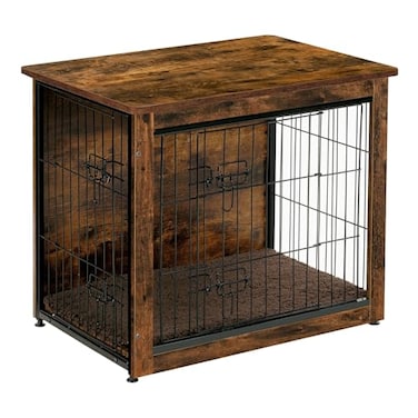 DWANTON Dog Crate Table Wooden Crate End Table Dog Furniture Indoor Pet Crate Dog Kennel Side Table Bed Nightstand Small 272 L x 201 W x 236 H