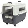 SPORT PET Designs Plastic Kennels Rolling Plastic Wire Door Travel Dog Crate Large Kennel Gray