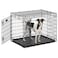 MidWest Homes for Pets MidWest Ultima Pro Series 30 Dog Crate  ExtraStrong Double Door Folding Metal Dog Crate wDivider Panel Floor Protecting Roller Feet  LeakProof Plastic Pan