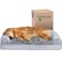 Furhaven Cooling Gel Dog Bed for Large Dogs wRemovable Bolsters  Washable Cover For Dogs Up to 95 lbs  Plush  Diamond Print Nest Top Sofa  Gray JumboXL