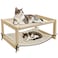 The Cat Ladies 2in1 Cat Hammock Bed  Elevated Wooden Pet Bunk Beds for Indoor Cats  Solid Wood Raised Hanging Bed for 1 or 2 Cats  Cat Furniture with Top Bed and Bottom Mat