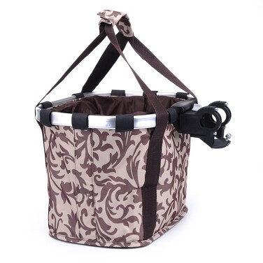 Petall Coffee  Pet Dog Bicycle Carrier Bike Basket Bag Foldable Detachable Pet Dog Travel Bicycle Basket  Small Animal Dog Cat Rabbit Bike Ride Basket Carrier