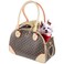 BETOP HOUSE Fashion Dog Carrier PU Leather Dog Handbag Dog Purse Cat Tote Bag Pet Cat Dog Hiking Bag Brown Small 38  23  17cm