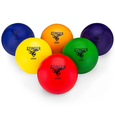 GSM Brands Dodgeballs  Foam Soft Skin Low Bounce 6  Set of 6 Dodge Balls for Kids and Adults