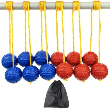 Miokun 6 Pack Ladder Balls Ladder Toss Balls Replacement with Storage Bag for Toss Match Red Blue