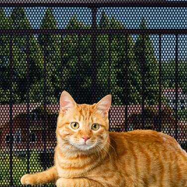 Piowet Cat Netting Balcony cat net Balcony Cat AntiFall Netting Pet Balcony Mesh Fence Net Child Safety Screen Protection Crib Mesh for Pets Baby Black 25X10FT08  3 Meters