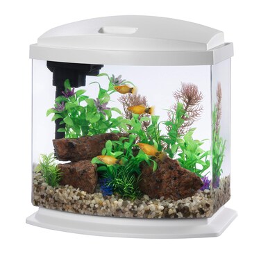 Aqueon LED MiniBow Aquarium Kit with SmartClean Technology White 25 Gallon