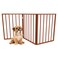PETMAKER Pet Gate  3Panel Indoor Foldable Dog Fence for Stairs or Doorways  54x24Inch Retractable Wood Freestanding Dog Gates Mahogany