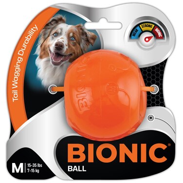 BIONIC Ball Dog Toy Medium  Interactive Dog Chew Toy That Stands Up to The Toughest Chewers for Dogs Between 1535 lbs 715 kg