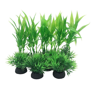SmoothedoPets Aquarium Plants Fish Tank Decorations 4inch10pcs Set Plastic Artificial Plant Goldfish Waterscape Fish Hides for Small Fish TankBowl 10pcsBSet