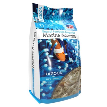 AquaNatural Marine Accents Lagoon 4 floz for Reef Tank and Aquarium Decor Shells fossilized Corals and Aragonite Sand ACCENT001