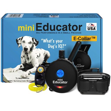 Educator  ET300 Black  Ecollar Dog Training Collar with Remote Control  12 Mile Range Waterproof Rechargeable 100 Training Stimulation Levels Vibration and Tone WPetsTEK Training Clicker