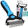 Maxpower Planet Pet Grooming Brush  Double Sided Shedding and Dematting Undercoat Rake Comb for Dogs and CatsExtra Wide Blue Dog Grooming Brush Dog Shedding Brush