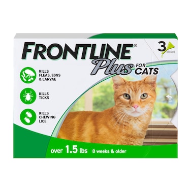 Frontline Plus for Cats and Kittens Flea and Tick Treatment3 Doses 15oz