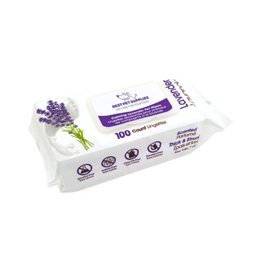 Best Pet Supplies LavenderScented Calming Wipes for Dogs  Cats  Extra Soft  Strong Grooming Wipes with Gentle PlantDerived Formula   Model Number WWLA100T