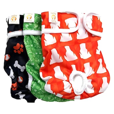 PETTING IS CARING Dog Diapers Washable  Reusable  Female and Male Dog Diapers Best Materials Durable Machine Washable Solution For s  3 Pack Set NEW XS