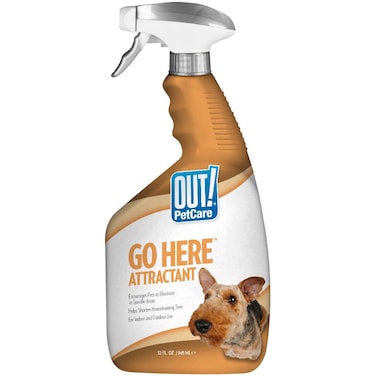 OUT PetCare Go Here Attractant Indoor and Outdoor Dog Training Spray  HouseTraining Aid for Puppies and Dogs  32 oz