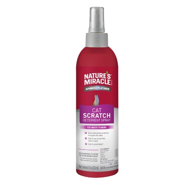 Natures Miracle Advanced Platinum Cat Scratch Deterrent Spray 8 Ounces Discourages Destructive Scratching