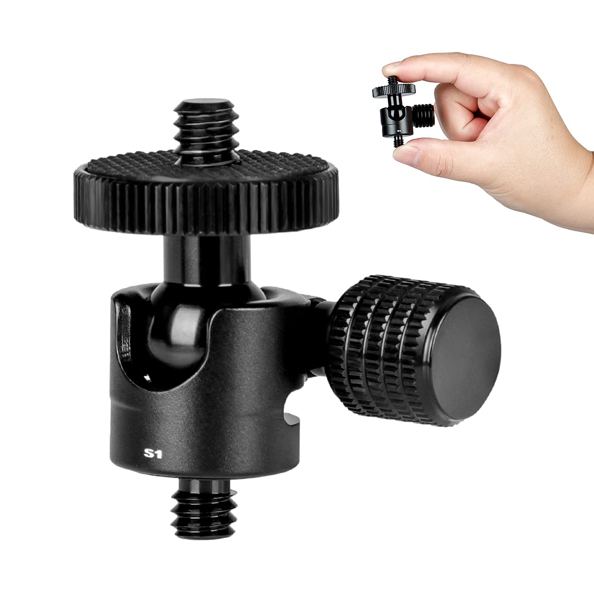 Koolehaoda Koolehaoda Mini Ballhead Camera Tripod Ball Head Mount And 1 4 To 1 4 Connector