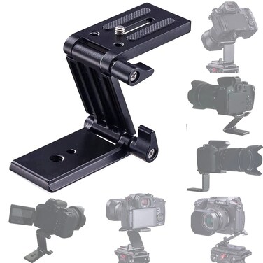 Universal Flex Tilt Head Z Mount Bracket ArcaSwiss Tripod Head Quick Release Plate Mounting for Monopod Slider Rail Cage Rig Stabilizer Gimbal Compatible with DSLR Camera Canon Nikon Sony Panasonic