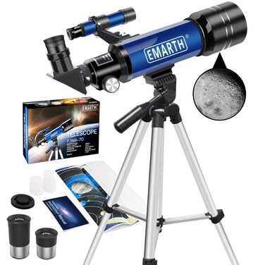 Emarth Telescope 70mm360mm Astronomical Refracter Telescope with Tripod  Finder Scope Portable Telescope for Kids Beginners Adults Blue