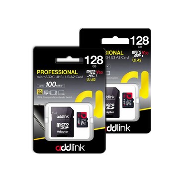 Addlink 256GB Micro SD Card SDXC U3 V30 A1 Memory Card with Adapter with Read 100MBs Pack of 2