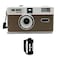 1 Shot Point and Shoot 35mm Film Camera Reusable Retro Half Frame Camera Built in Flash Included One Roll ASAISO 400 Black  White Film 18 Exp 36 Shots Battery Not Included Brown Color