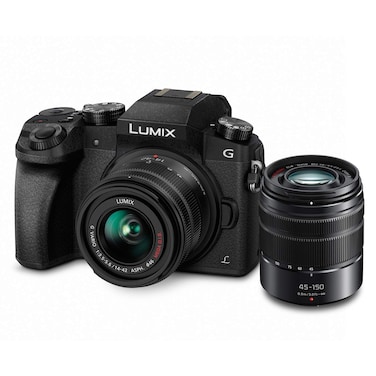 Panasonic Lumix G7 4K Digital Mirrorless Camera Bundle with Lumix G Vario 1442mm and 45150mm Lenses 16MP 3Inch Touch LCD DMCG7WK USA Black