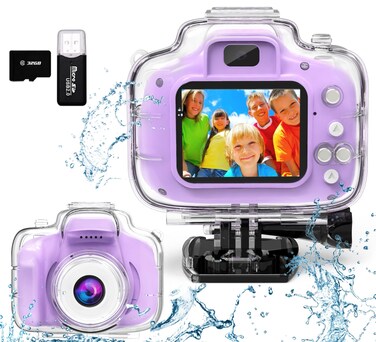 FKATEEN Kids Camera Waterproof Underwater Camera for 312 Year Old Boys Girls 2 Inch IPS Screen 1080P HD Digital Kids Video Camera Indoor Outdoor Action Cameras Best Christmas Birthday Gifts