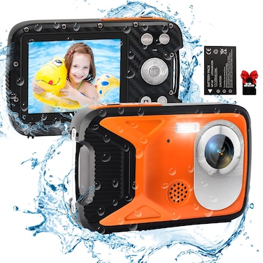 lovpo Underwater Camera FT Waterproof Camera Full HD 1080P Kids Digital Camera with 32G Card and Rechargeable Battery 28 LCD Screen Point and Shoot Camera for Snorkeling Vacation Swimming