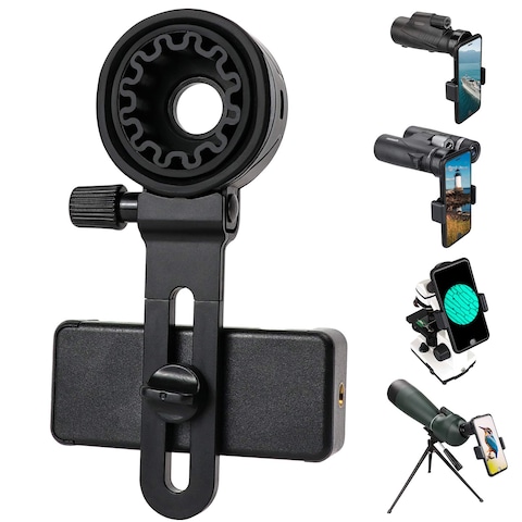 LAKWAR Telescope Phone Adapter Universal Cell Phone Mount Compatible Binoculars Monocular Microscope Spotting Scope Telescope Smartphone Holder Clip Bracket Fits Almost of Mobile Phones
