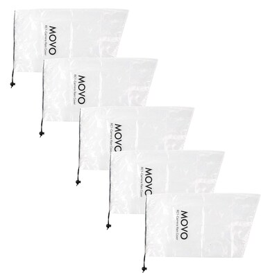 Movo 5 Pack RC1 Clear Rain Cover for DSLR Camera and Lens up to 18 Long