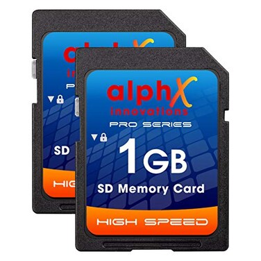 Alphx Innovations 1gb SD Secure Digital Memory Cards Pack of 2  Compatible with all Digital Cameras