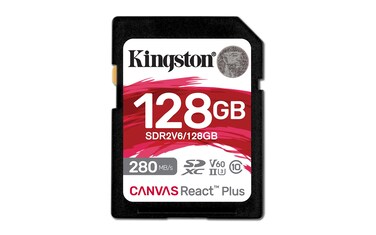 Kingston Canvas React Plus V60 SD 128GB SDXC UHSII 280R100W U3 V60 for Full HD4K