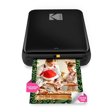 KODAK Step Instant Printer  BluetoothNFC Wireless Photo Printer with ZINK Technology  KODAK App for iOS  Android Black Prints 2x3 Inch StickyBack Photos
