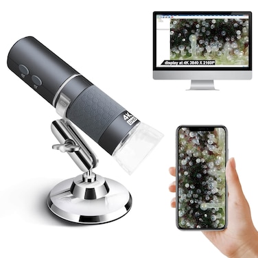 Ninyoon 4K WiFi Microscope for iPhone Android PC 501000X USB Digital Microscope Wireless Super HD Endoscope Camera Compatible with All Cellphones iPad Android Tablet Windows Mac Chrome Linux