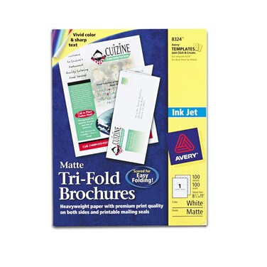AVE8324  TriFold Brochures for Inkjet Printers