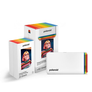Polaroid HiPrint  Paper Bundle  2nd Generation Bluetooth Connected 2x3 Pocket Photo DyeSub Printer  White Printer  40 Photos 6438