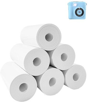 JOYTRIP 6 Roll Printer Paper for Kids Instant Print Camera HD Printing Thermal Print Paper Set Refill Replace Camera Printer PaperWhite