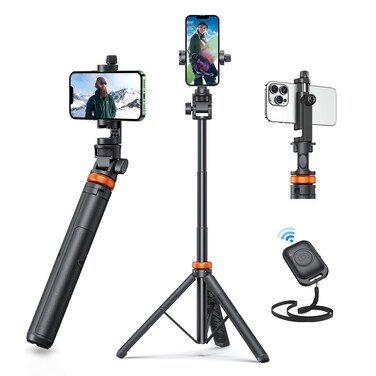 eucos Newest iPhone Tripod Stand 62 Phone TripodSelfie Stick with Remote Shutter for Video Recording Solidest Cell Phone Tripod Stand for iPhone Compatible iPhone 13Pro Max12ProSamsungDJIGoPro