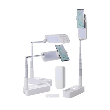 beyonday Foldable Phone Holder for Recording Selfie Stand with Rechargeable LED LightWireless Remote Control 360 Rotatable Retractable Phone Stand for Video RecordingLive StreamingOnline Teaching