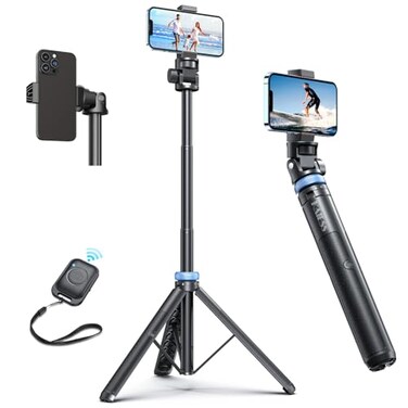 Kaiess 62 Tripod for iPhone Selfie Stick Tripod  Phone Tripod Stand with Remote Cell Phone Tripod for iPhone Extendable Travel Tripod Compatible with iPhone 151413 Pro MaxAndroid
