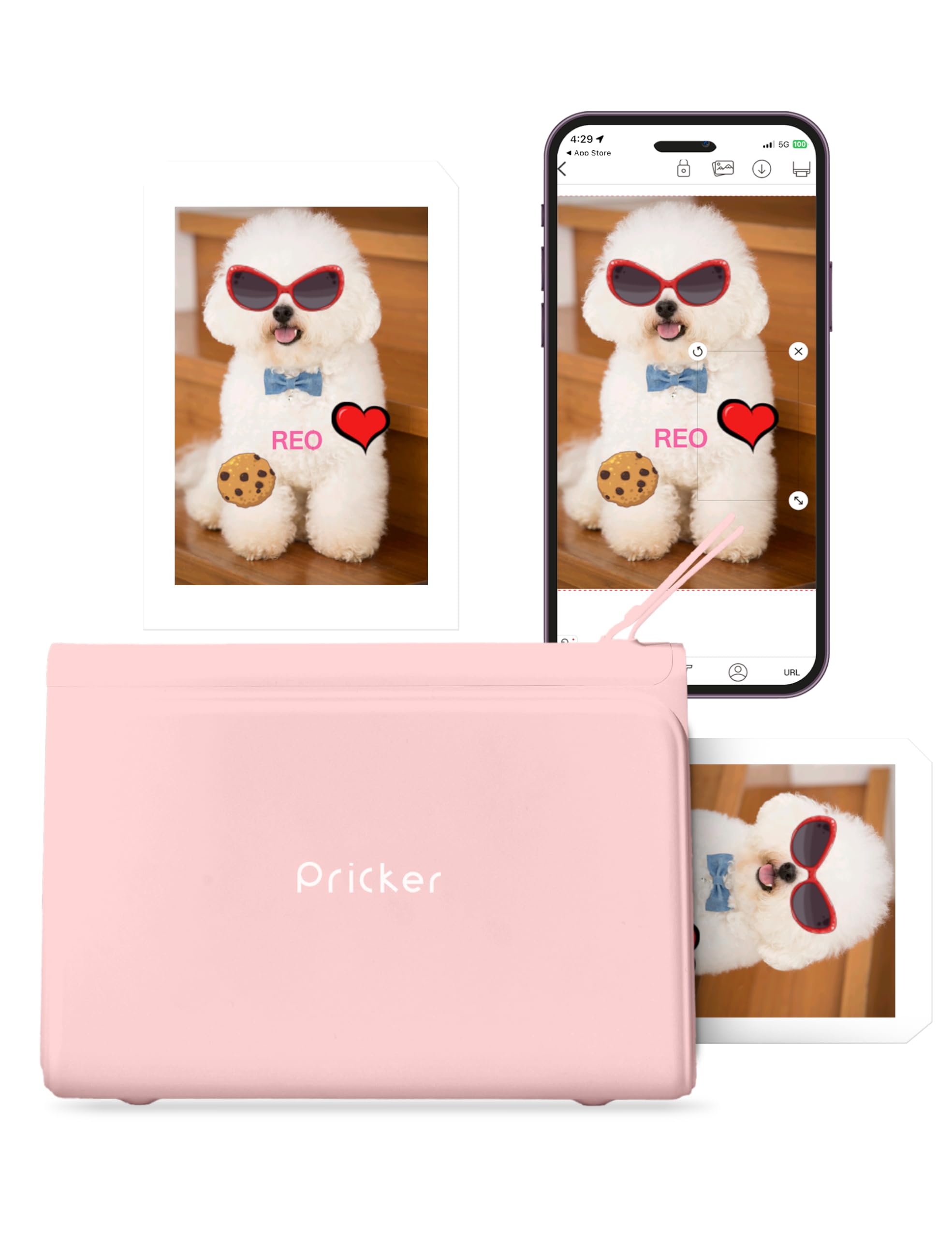 بريكر بلس Pricker+ Sticker Printer 6pass Instant Mobile Multi Portable Printer 256 inch