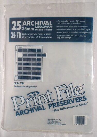 Print File 357B25 35mm Negative Storage Sheets 7 Strip  2 Packs of 25