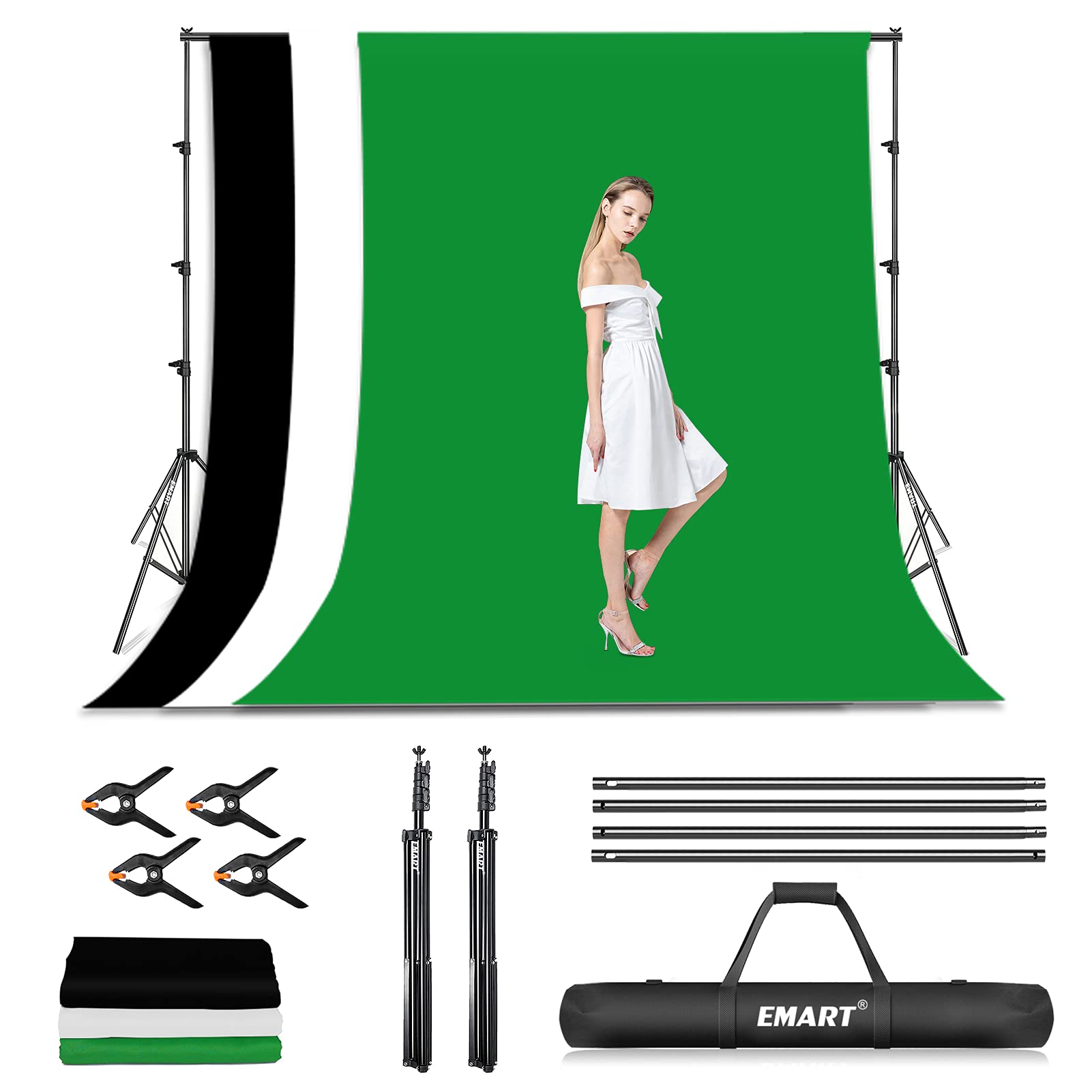 Emart Emart Photo Video Studio Background Backdrop Stand Kit