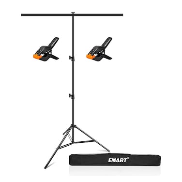 EMART TShape Backdrop Stand 3x65ft Adjustable Green Screen Photo Background Holder Portable Small Back Drop Support Kit for Photography Photoshoot Parties Zoom