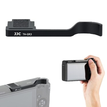 JJC Metal Thumbs Up Grip for Ricoh GR III GRIII GR3 with Hot Shoe Cover Protector Made of Aluminum Alloy Not Interfere with Controls of Camera